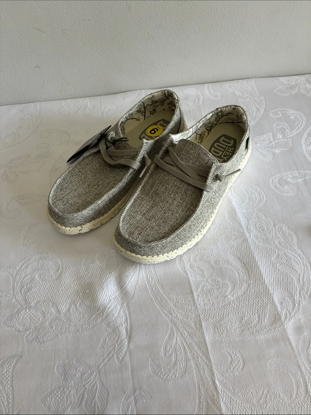 Hey Dude Women’s Slip-On Moccasins in Light Gray